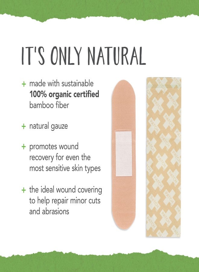 باتش ضمادات باتش للأطفال الصديقة للبيئة المصنوعة من الخيزران لعلاج الخدوش والجروح، مضادة للحساسية، للعناية بالجروح للبشرة الحساسة، قابلة للتحلل الحيوي، خالية من اللاتكس، خالية من البلاستيك، بدون نفايات، زيت جوز الهند، 25 قطعة (عبوتان) - Image 2